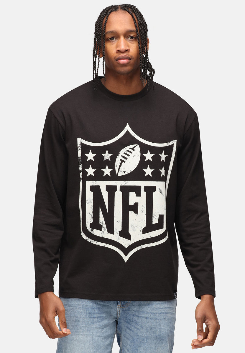 NFL Logo Shield Mens Medium black long sleeve shirt Team Apparel new with  tags