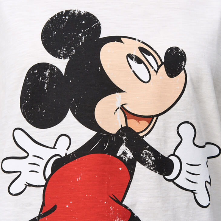 Disney Mickey Mouse Shy Charcoal Womens Fitted T-Shirt